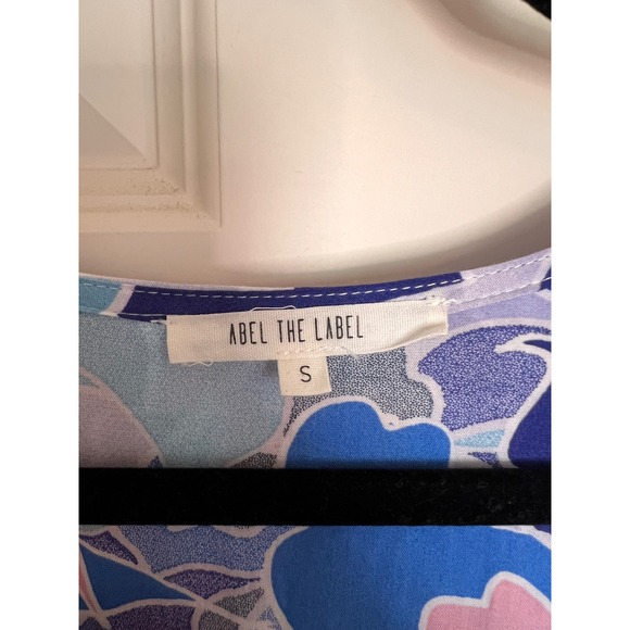 ABEL THE LABEL Anthropology Floral Boho Summer Maxi Dress Blue Size Small - Picture 5 of 5